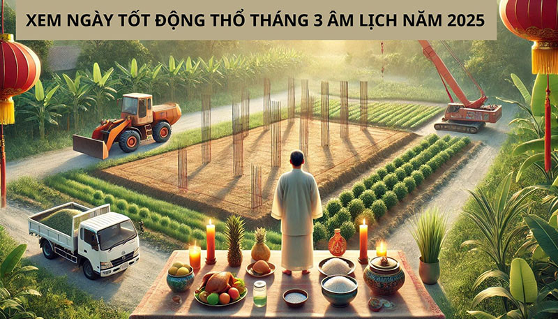 Xem ngày tốt đông thổ tháng 3 âm lịch năm 2025