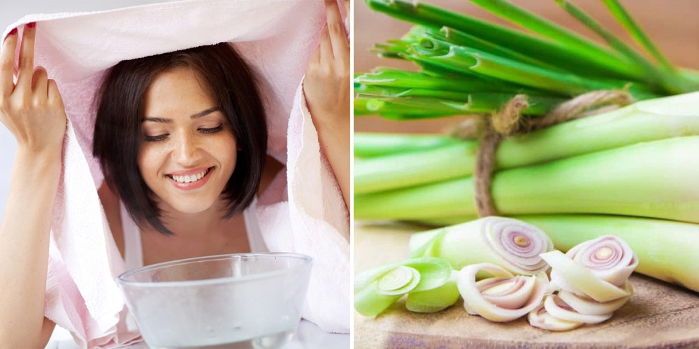 Xông hơi cho da mặt từ sả và chanh